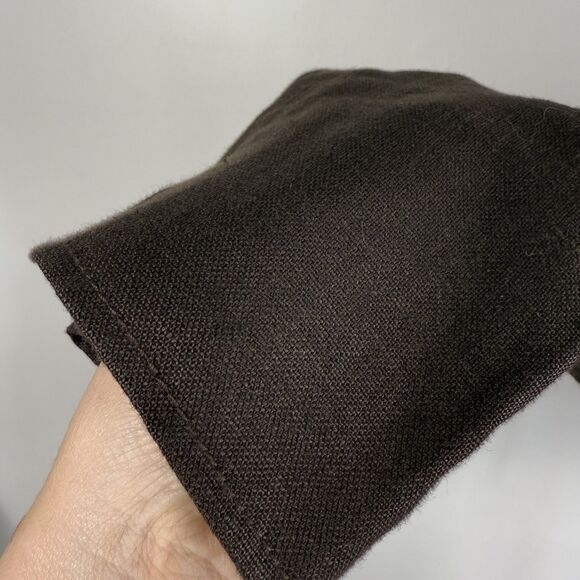 Talbots Petites 100% Pure Irish Linen Dark Brown, Open Front Jacket - Size P - Picture 5 of 10